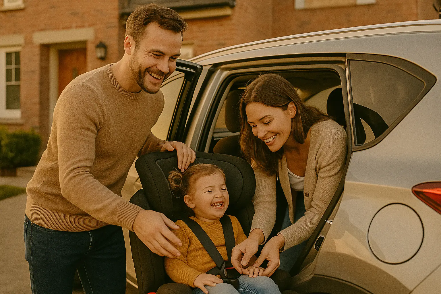 Famille heureuse, libérée du stress financier